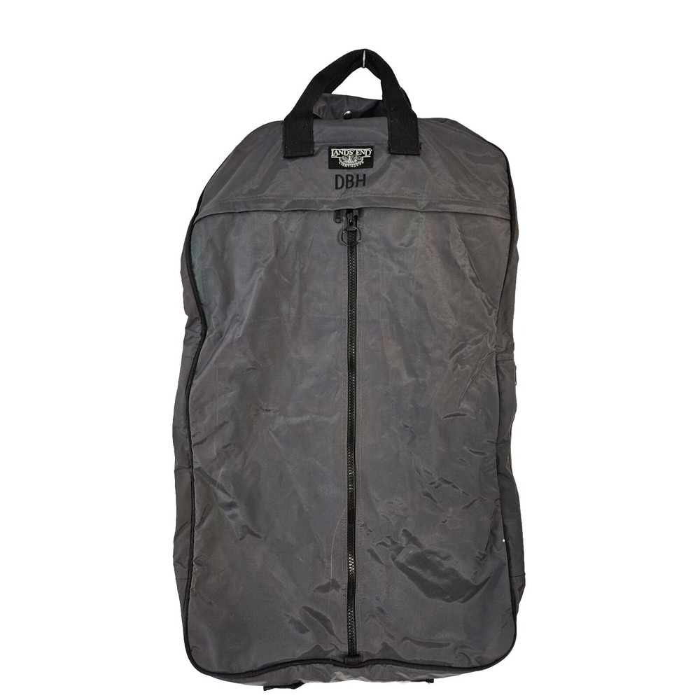 Vtg Lands' End Lighthouse Grey Foldable Garment‎ Bag USA Luggage